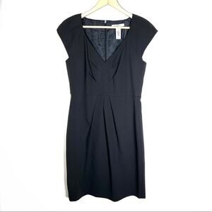 Laundry by design V-neck black cap sleeved knee length dress size 10